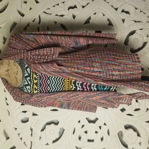 🖤4 for $25  Simply Suzie Medium Multi Color 3/4 Sleeve Knit Sweater Cardigan